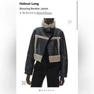 Helmut Lang Shearling Bomber Jacket. Sheep leather with fur trim